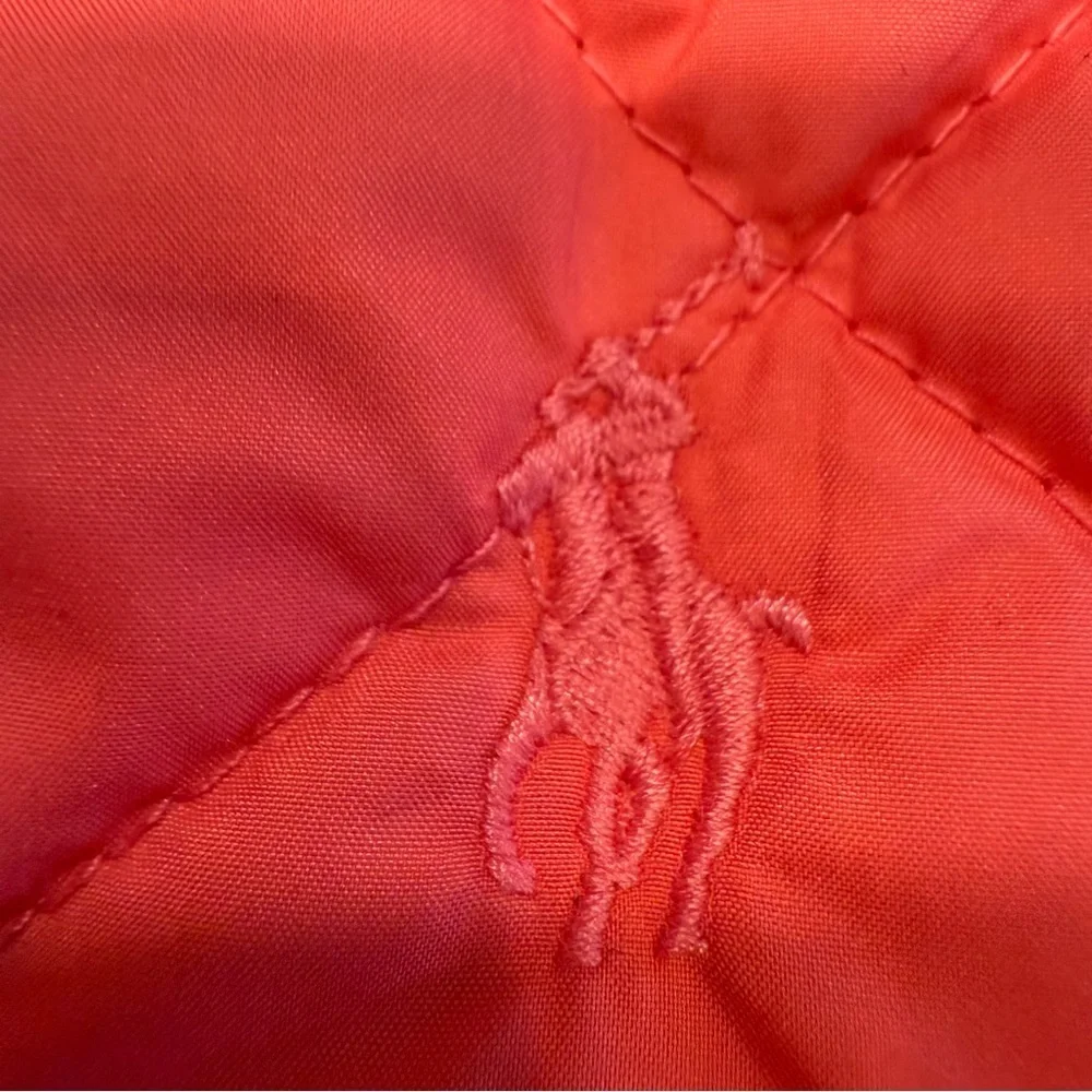Ralph Lauren Girls Quilted Jacket Pink Zip Up Snap Collar Sz 8-10